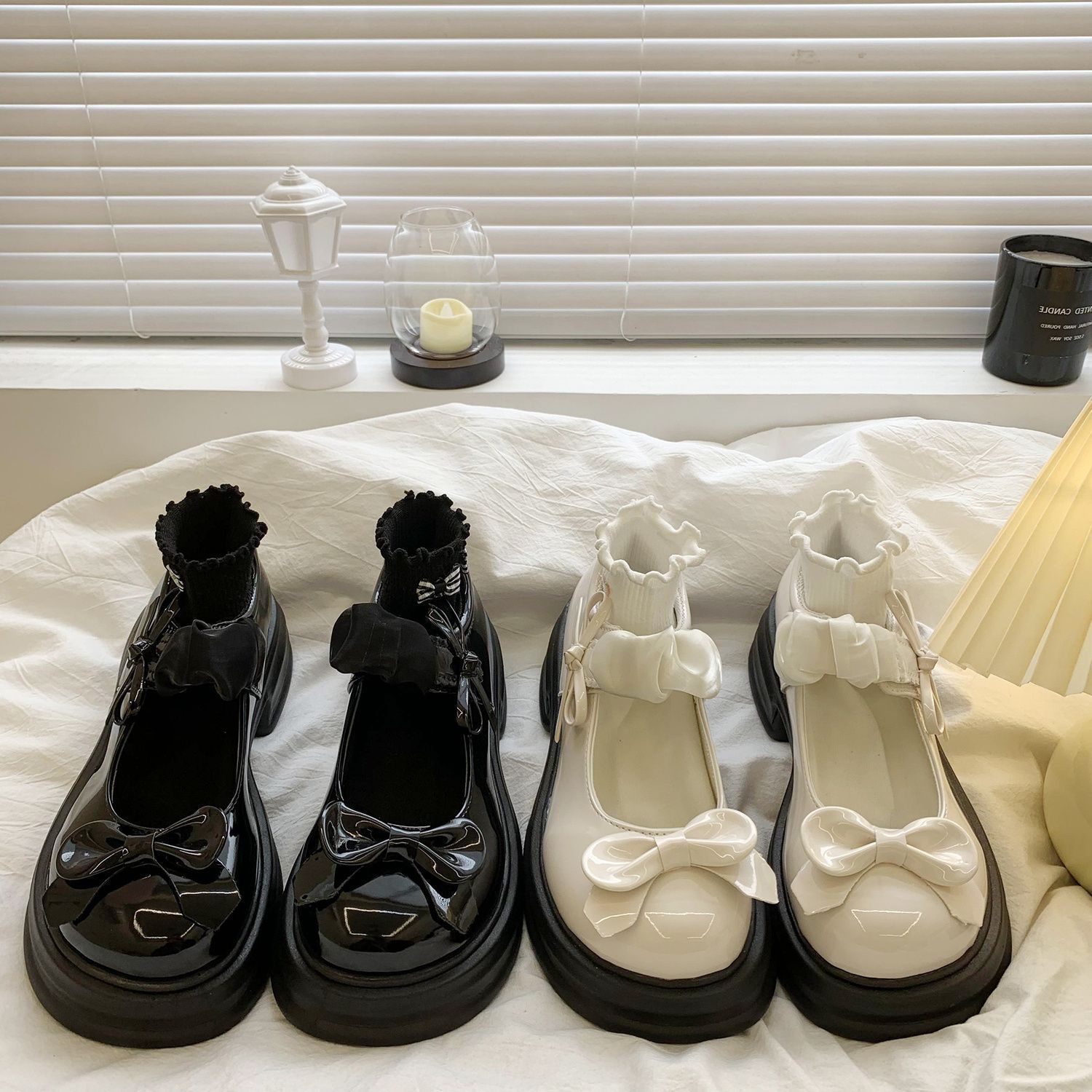 蝴蝶结玛丽珍鞋小皮鞋女夏2025法式复古绝美粗跟厚底百搭配裙子鞋