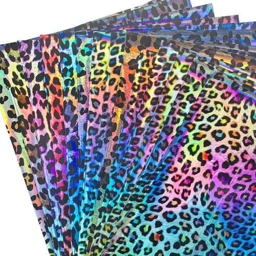 厂家直销新款幻彩豹纹镭射pvc薄膜 结实耐用手袋箱包鞋材辅料薄膜