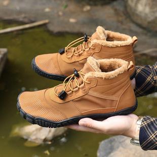冬季户外加绒登山鞋五指棉鞋运动骑行保暖加厚防滑防水男女款徒步