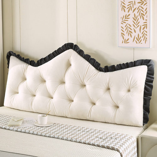 网红风靠垫床头防撞软垫卧室床上靠背乳白榻榻米软包飘窗靠枕绑带