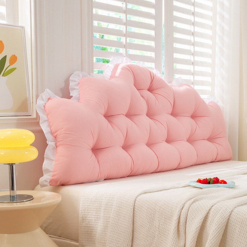 公主风床头靠垫少女心床上靠枕卧室双人大靠背加高护腰榻榻米软包