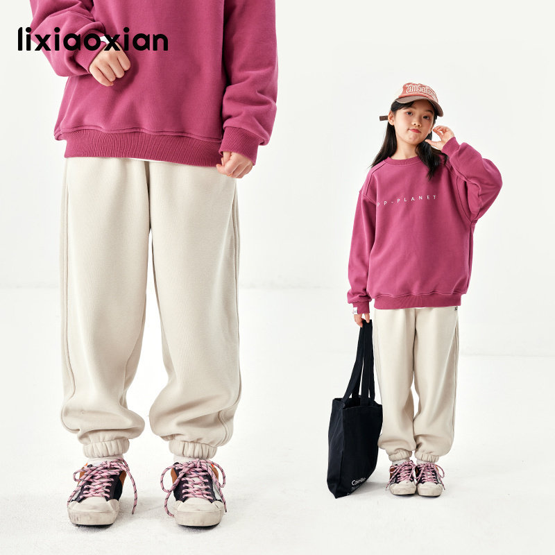 梨小闲长裤加绒束脚卫裤运动裤