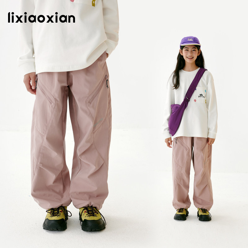 梨小闲原创女童防风休闲弯刀裤