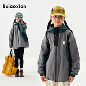 梨小闲女童复古配色运动外套儿童春秋新款 防风拒水中大童休闲外套