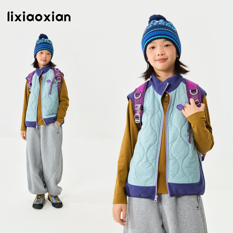 梨小闲原创儿童轻盈保暖夹棉马甲