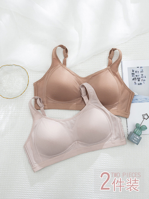 薄款无钢圈妈妈内衣女防走光文胸