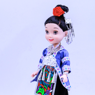 仰阿莎贵州民族特色侗族大号手工盛装服饰娃娃摆件玩偶旅游纪念品