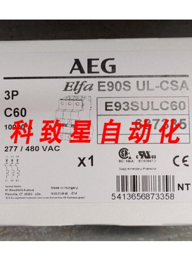 工业配件AEG ELFA E90S UL-CSA E93SULC60断路器60A 3P 480VAC