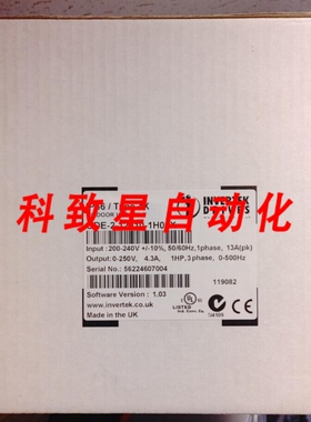 工业配件ODE-12010-1H01X IP66/TYPE4X 1HP 3PH 250VAC4.3A