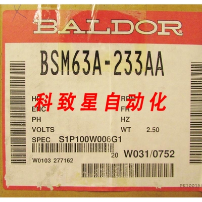 工业配件6000 RPM 200 V AC SMCO伺服电机BSM63A 233AA