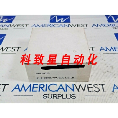 工业配件301L-402C压力表 4英寸 00 PSI/KPA/BAR 1/2英寸长