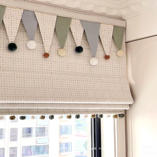 彩色点点 儿童男女孩房可爱环保雪尼尔定制布百叶/升降帘/罗马帘