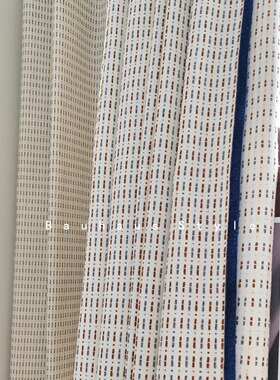设计师款 包豪斯孟菲斯中古风复古主卧客厅定制窗帘