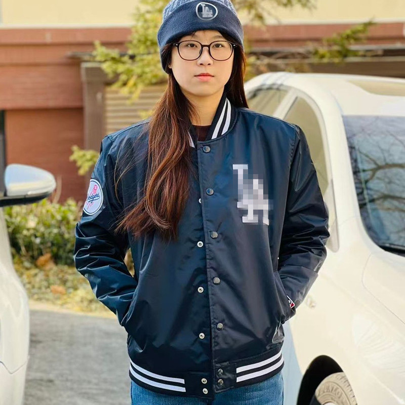 美职棒道奇上衣棒球夹克棉服保暖