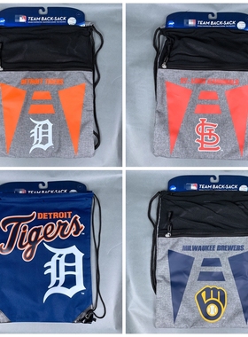 美职棒 束口袋 收纳袋 鞋袋双肩包 棒球背包 成人青少年老虎红雀