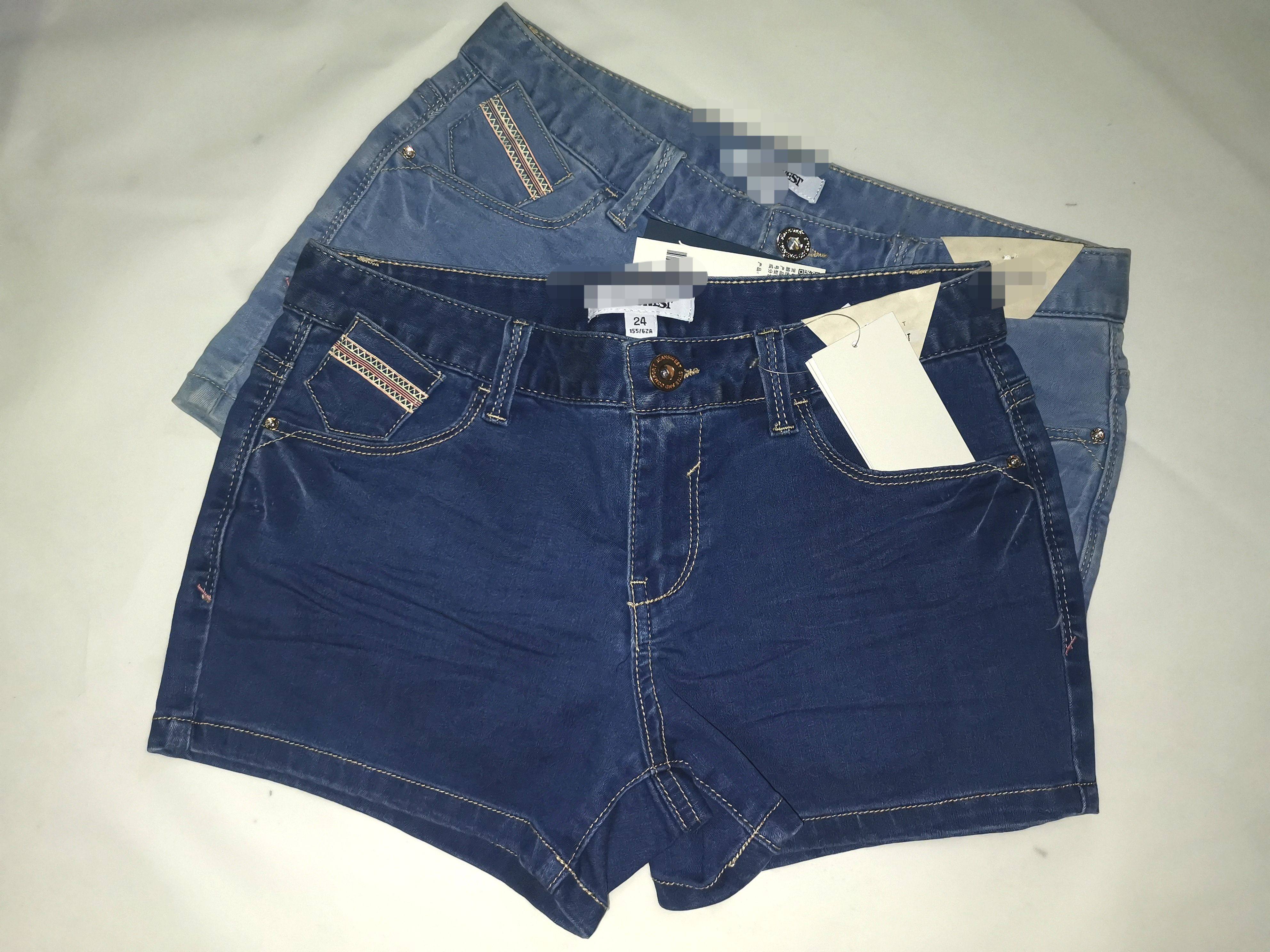 夏季新品外贸原单低腰弹力修身显瘦牛仔短裤潮简单大方女式