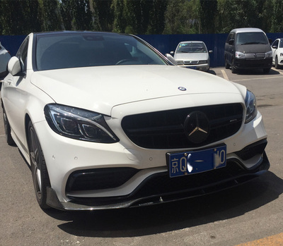 奔驰C级W205 C180l C200l 改装C63包围巴博斯前唇 前铲 碳纤维