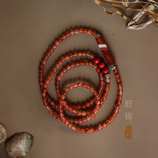 原创设计天然南红玛瑙手串冰飘红本命年多圈女款小珠子朱砂礼物