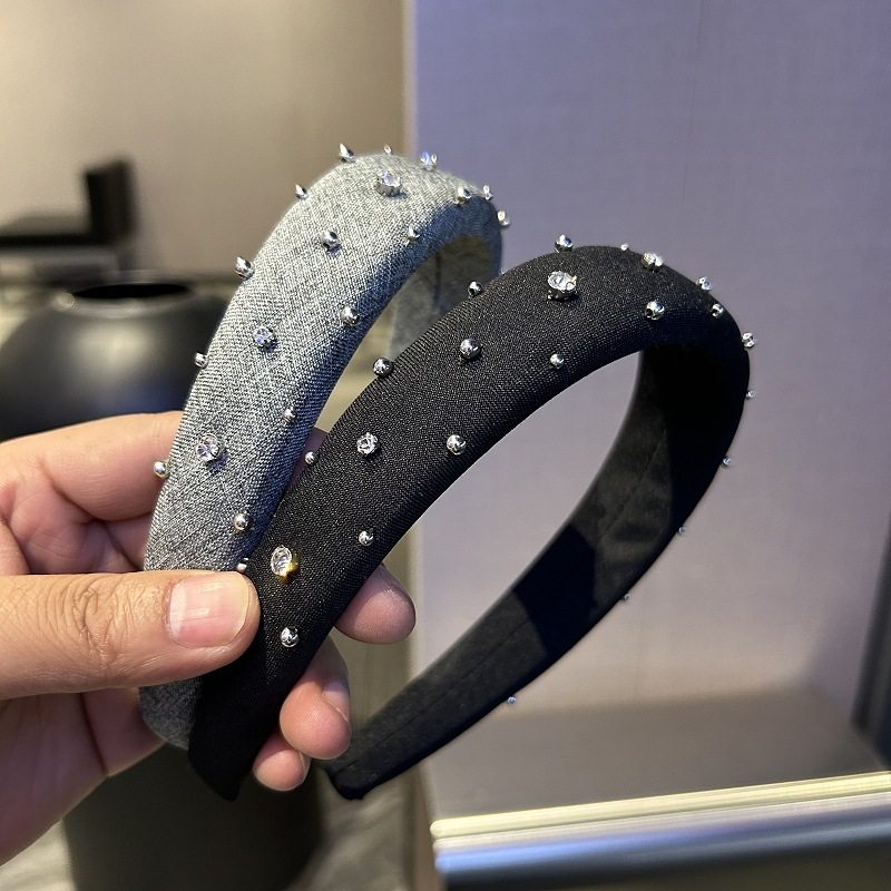 韩国超重工钉钻发箍高级感海绵发卡发饰简约高颅顶气质头箍头饰女