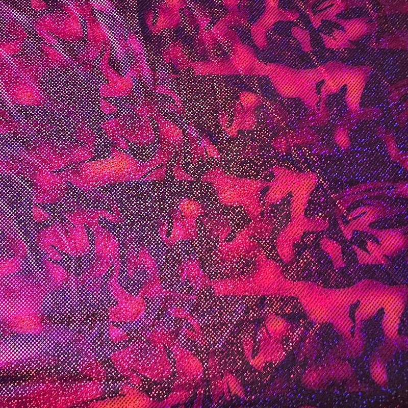 莱卡布数码印花加烫金高弹力布四面弹力布料服装服饰内衣内裤面料