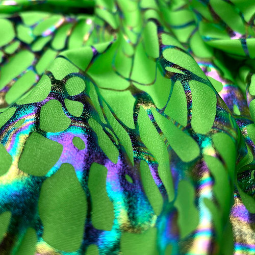 莱卡布彩色烫金面料高弹力布料四面弹力布料泳衣面料莱卡布烫金布