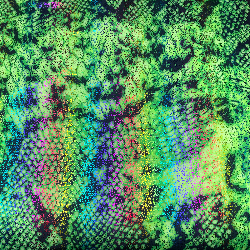 莱卡布鳞纹印花加彩色烫金工艺高弹力布四面弹力布料服装内衣面料