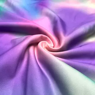 莱卡布彩虹颜色数码印花面料弹力布高弹布莱卡布数码印花服裝面料