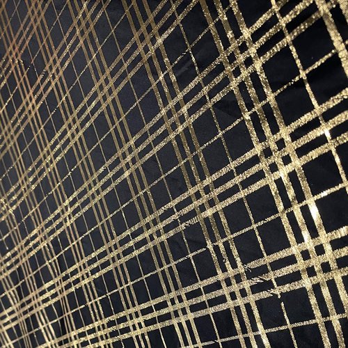 莱卡布花图烫金布料舞台服舞蹈服裙装面料莱卡莱烫金料黑色透明布