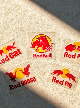 趣味REDPIG红猪REDCAT红猫头盔公路车架车把UV贴纸