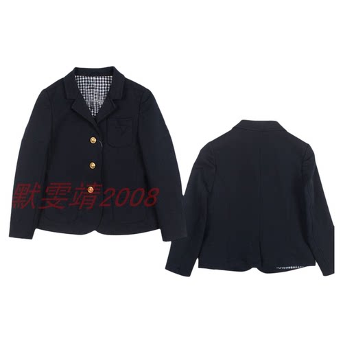 女童学生春秋藏青色外套西服