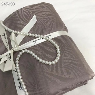 进口纱线100支色织提花灰色复古民宿床上四件套全棉纯棉被套枕套