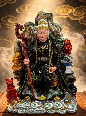黑老太太神像坐山供奉家用树脂黑妈妈像黑奶奶真身像摆件