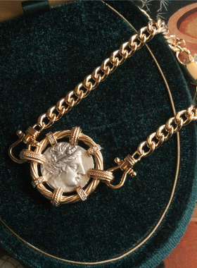 复古银币手链925银镀金水泽仙女