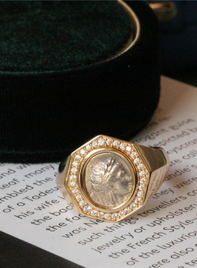 女纯银厚镀金复古新品古币