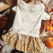 洛迪宠衣定制宠物春夏纯棉弹力螺纹碎花连身裙狗狗衣服比熊雪纳瑞