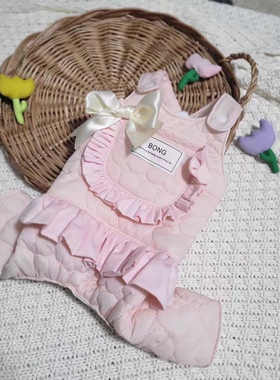 洛迪家秋冬新款宠物衣服定制保暖棉服马尔济斯灰贵比熊泰迪连身衣