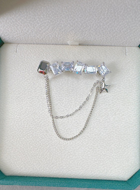 设计感小众白色一字胸针小香风别针女气质轻奢精致时尚胸花配饰男