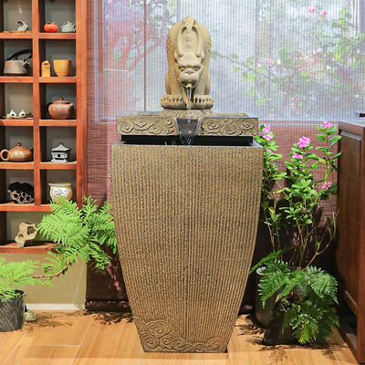 新中式流水摆件落地家居客厅玄关茶室店铺装饰循环水景观招财礼品