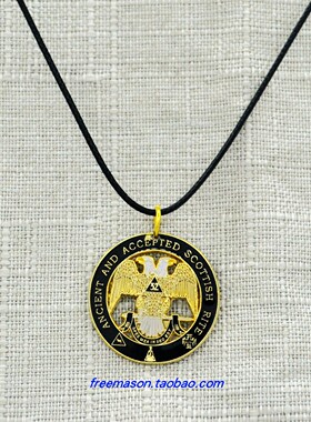 共济会双头鹰百搭镀金挂饰吊坠