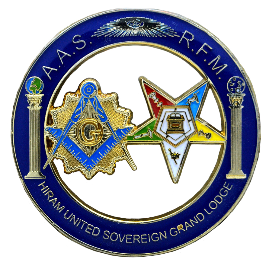 共济会镀金镂空上帝之眼大徽章