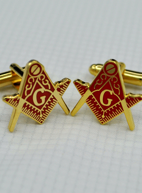 出口共济会欧美风格男女法式衬衫袖口袖扣袖扣全镀金色字母袖口钉