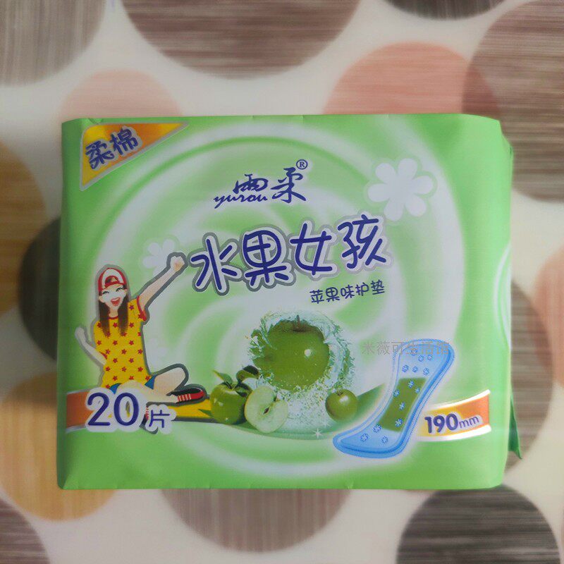 雨柔水果女孩加长护垫20片190mm亲肤柔棉表层超薄透气清爽舒适