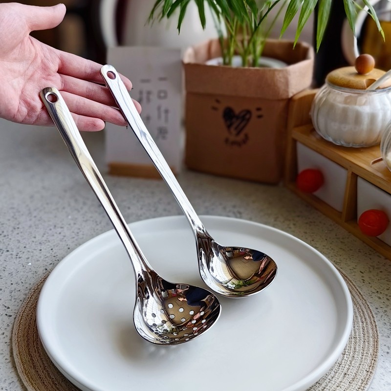 颜值控304不锈钢漏勺汤勺套装火锅勺子好收纳大头圆勺盛汤勺汤壳,厨房/烹饪用具,汤勺,淘宝优惠券,粉丝福利购,淘宝优惠卷