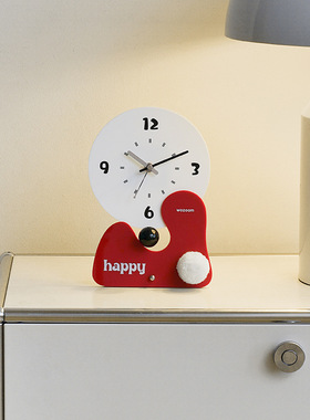 wozoom屋准客厅入户玄关摆件电视柜钟表摆放式座钟家居桌面装饰品