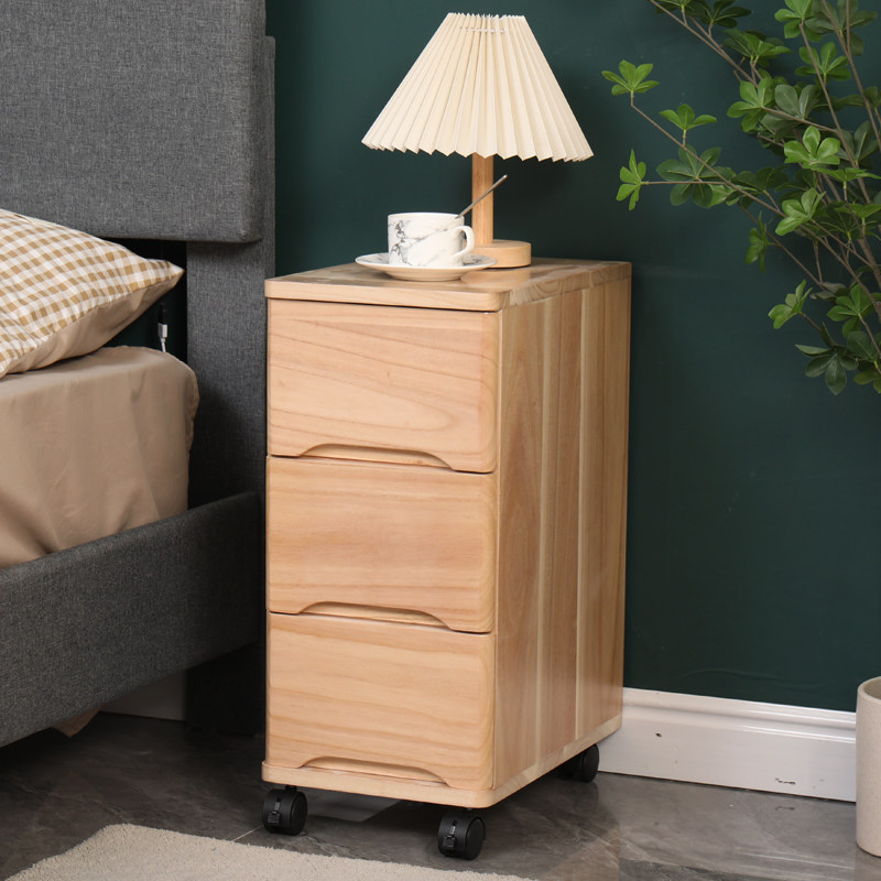 20/25/30cm实木超窄床头柜迷你夹缝储物柜小型斗柜卧室简约床边柜