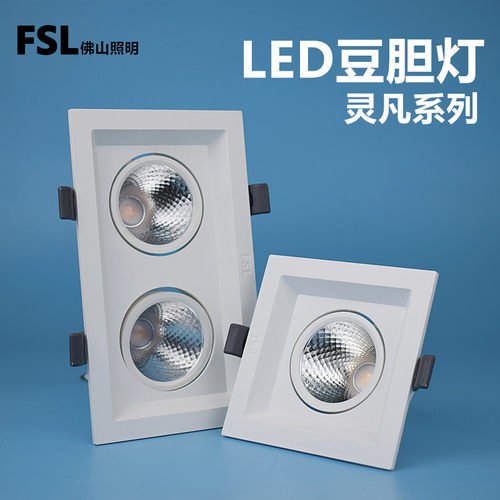 FSL豆胆灯嵌入式双头方形LED射灯