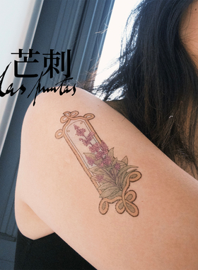 芒刺原创文身贴|薰衣草|手绘彩色防水持久纹身贴 文艺高级感清新