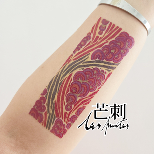 芒刺文身贴|花月|彩色彩绘防水持久文艺遮盖纹身贴小众风高级感
