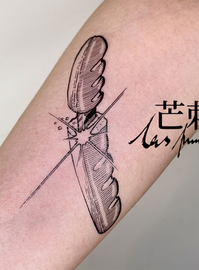 芒刺原创文身贴|法棍武士|手绘防水持久纹身贴 文艺高级感 Tattoo