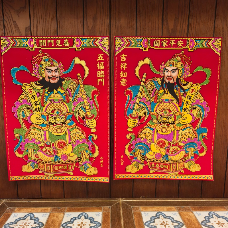 春节门神绒布特大画像新年
